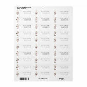 Roze Wilde Bloem Bruidsdiner Retouradres Etiket (Full Sheet)