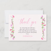 roze wilde bloem delicate bloemen bedankkaart (Voorkant)