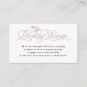 Roze wilde bloem elegante script display douche informatiekaartje (Voorkant)