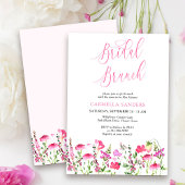 Roze wilde bloem Feminine Elegant Bridal Brunch Kaart