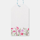 Roze Wilde Bloem Gepersonaliseerd Dank u Gift Labe Cadeaulabel (Achterkant)
