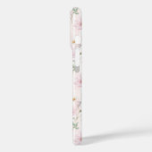 Roze Wilde Bloem Gestreept Met Monogram Case-Mate iPhone Case (Achterkant / Links)