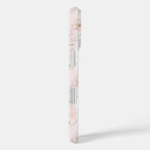 Roze Wilde Bloem Gestreept Met Monogram Case-Mate iPhone Case (Achterkant / Rechts)