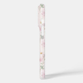 Roze Wilde Bloem Gestreepte Monogram Case-Mate iPhone Case (Achterkant / Links)