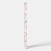 Roze Wilde Bloem Gestreepte Monogram Case-Mate iPhone Case (Achterkant / Links)