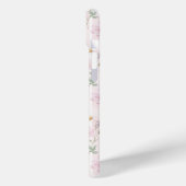 Roze Wilde Bloem Gestreepte Monogram Case-Mate iPhone Case (Achterkant / Links)