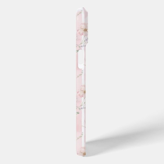 Roze Wilde Bloem Gestreepte Monogram Case-Mate iPhone Case (Achterkant / Rechts)