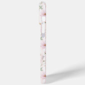 Roze Wilde Bloem Gestreepte Monogram Case-Mate iPhone Case (Achterkant / Links)