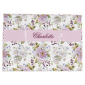 Roze Wilde Bloem Monogram Bloemendesign Groot Cadeauzakje (Achterkant)