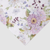 Roze wilde bloem monogram cadeauverpakking ontwerp tissuepapier (Detail)