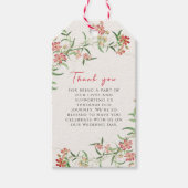 Roze wilde bloem roos lente krans bruiloft cadeaulabel (Voorkant)