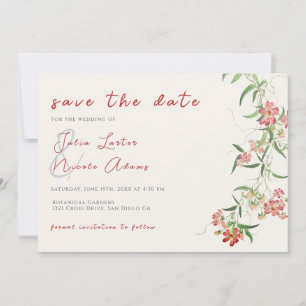 Roze wilde bloem roos lente krans bruiloft save the date