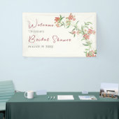 Roze wilde bloem roos lente krans bruiloft spandoek (Beurs)