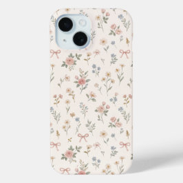 Roze Wilde Bloem Roos Strikte Patroon Hoesje