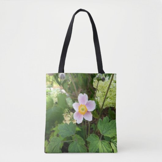 Roze Wilde Bloem Tas | Botanische Bloem Herbruikb (Voorkant)