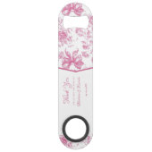 Roze wilde bloem thee Bruidsbruiloft Dank je Speed Flessenopener (Voorkant)