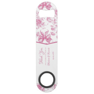 Roze wilde bloem thee bruidsfeest bedankt speed flessenopener