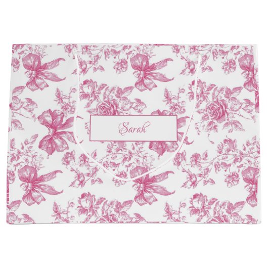 Roze Wilde Bloem Thee Bruidsfeest Groot Cadeauzakje (Voorkant)