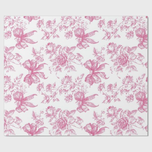 Roze Wilde Bloem Thee Bruidsmeisjesfeest Cadeaupapier (Vlak)