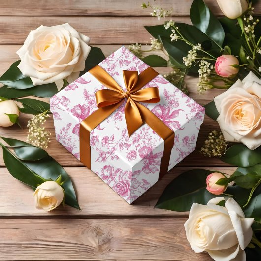 Roze Wilde Bloem Thee Bruidsmeisjesfeest Cadeaupapier