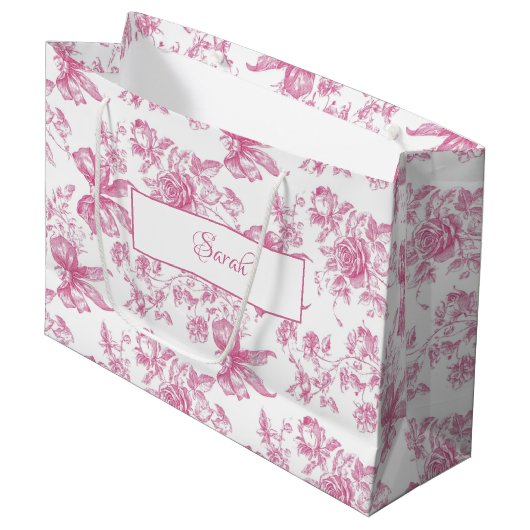 Roze Wilde Bloem Thee Bruiloftsborrel Groot Cadeauzakje (Voorkant Gekanteld)