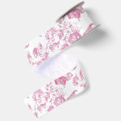 Roze Wilde Bloem Thee Bruiloftsborrel Satijnen Lint (Achterkant)