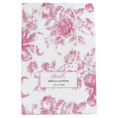 Roze Wilde Bloem Thee Bruiloftsfeest Medium Cadeauzakje (Voorkant)