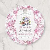Roze Wilde Bloem Thee Party Bruiloft Feest Bedankjes Labels (Voorkant)