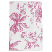 Roze Wilde Bloem Thee Trouw Gast Ontvangsttas Medium Cadeauzakje (Achterkant)