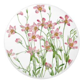 Roze Wilde Bloem Trekknop Keramische Knop