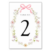 Roze Wilde Bloem Vlinders Tafelnummer (Achterkant)