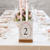 Roze Wilde Bloem Vlinders Tafelnummer