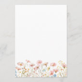 Roze wilde bloem waterverf bruiloftsmenu menu (Achterkant)