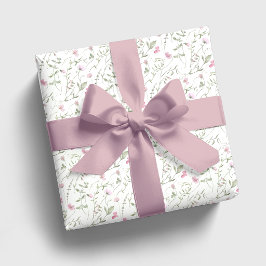Roze wilde bloem waterverf cadeaupapier