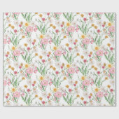 Roze wilde bloem waterverf cadeaupapier (Vlak)