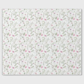 Roze wilde bloem waterverf cadeaupapier (Vlak)