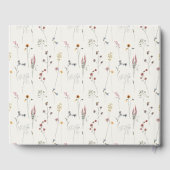 Roze wilde bloem waterverf crest bruiloftsdouche gastenboek (Achterkant)