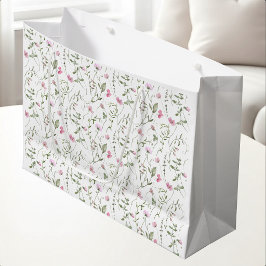Roze wilde bloem waterverf groot cadeauzakje