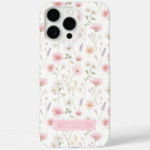 Roze wilde bloem waterverf monogram
