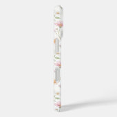 Roze Wilde Bloem Waterverf Monogram Case-Mate iPhone Case (Achterkant / Rechts)