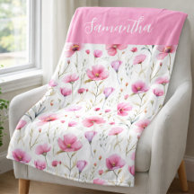 Roze Wilde Bloem Waterverf Naam 