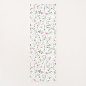 Roze wilde bloem waterverf yogamat (Voorkant)