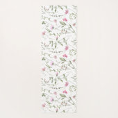 Roze wilde bloem waterverf yogamat (Achterkant)