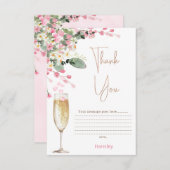 Roze Wilde Bloemblad Bruiloft Thank You Kaart (Voorkant / Achterkant)