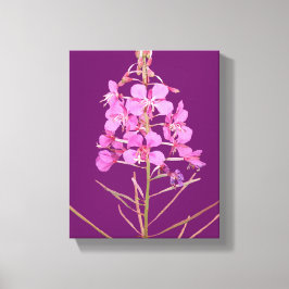  roze wilde bloemen bloemenmoderne kunst canvas afdruk