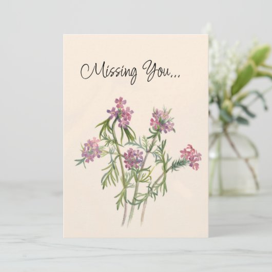 roze wilde bloemen Botanisch ontkend u Kaart (Staand voorkant)