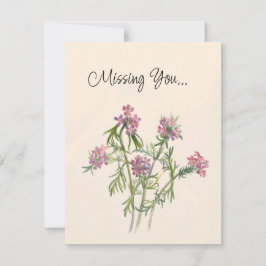  Roze wilde bloemen Botanische Waterverf Notitiekaartje