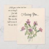  Roze wilde bloemen Botanische Waterverf Notitiekaartje (Voorkant / Achterkant)