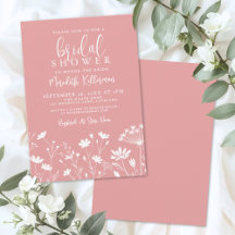Roze Wilde Bloemen Bruidsdiner