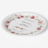 Roze Wilde Bloemen Bruidsdiner Papieren Bordje (Gekanteld)